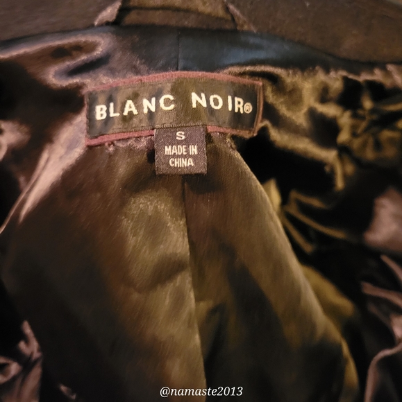 Blanc Noir Wool Blend Skirted Pea Coat Black Size Small #511 - Picture 10 of 14